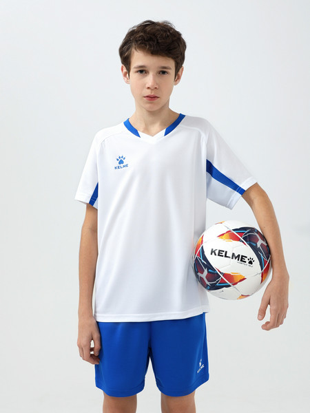 Изображение товара Футбольная форма Kelme Short-Sleeved Football Suit / 8251ZB3002-100 (р.150, белый/синий)