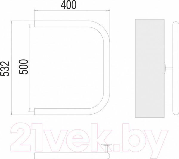 Изображение товара Полотенцесушитель водяной Terminus 1" П-образный 500x400