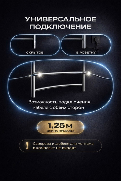 Изображение товара Полотенцесушитель электрический Terminus Аврора П8 400x850