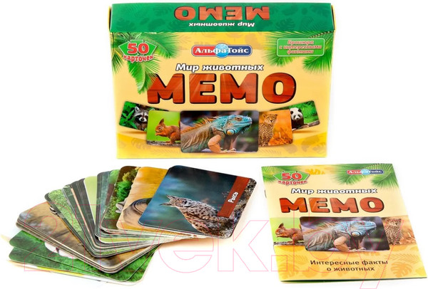 Изображение товара Настольная игра АльфаТойс Мемо Мир животных / 11407