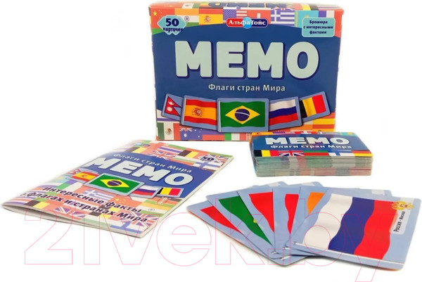 Изображение товара Настольная игра АльфаТойс Мемо Флаги стран мира / 11405