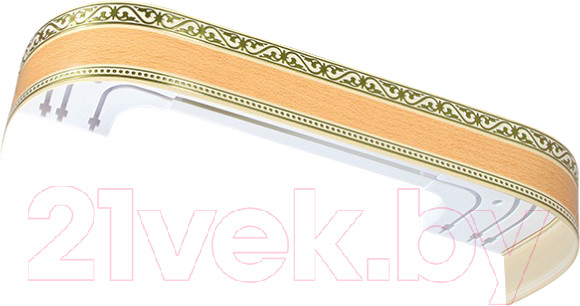 Изображение товара Карниз для штор LEGRAND Монарх с поворотами 1.6 / 58062742 (ясный дуб)