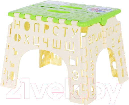Изображение товара Табурет-подставка Эльфпласт Алфавит / EP162 (салатовый/кремовый)