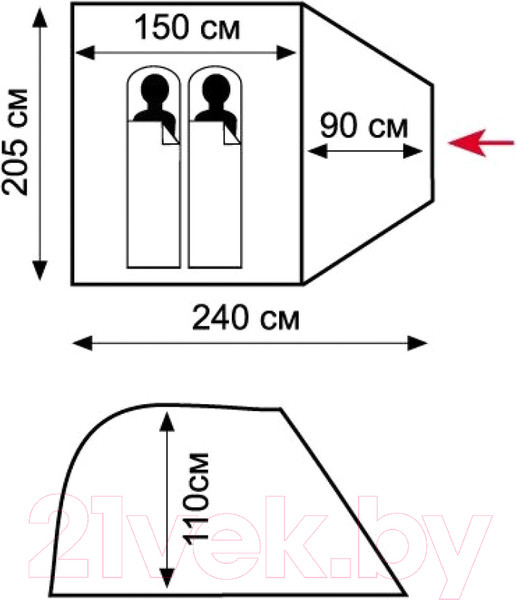 Изображение товара Палатка Tramp Lite Fly 2 Sand / TLT-041s