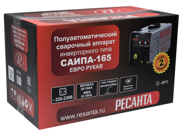 Изображение товара Полуавтомат сварочный Ресанта САИПА-165 Евро рукав (65/95)