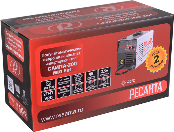 Изображение товара Полуавтомат сварочный Ресанта САИПА-24В/200А (65/110)