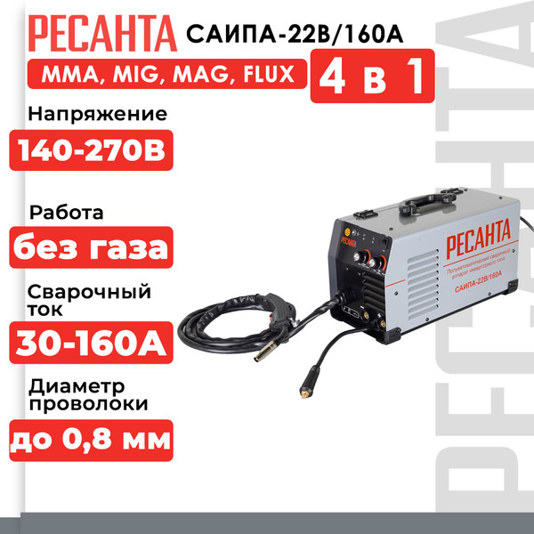 Изображение товара Полуавтомат сварочный Ресанта САИПА-22В/160А (65/109)