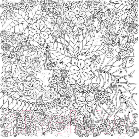 Изображение товара Раскраска-антистресс Попурри Дзен-дудлинг. Завораживающие цветы