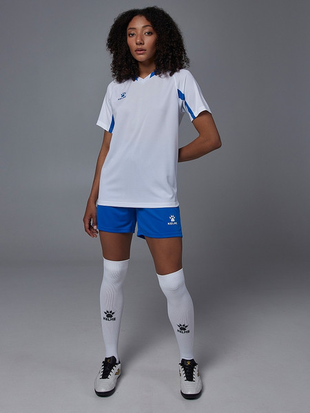 Изображение товара Футбольная форма Kelme Short Sleeved Football Suit / 8251ZB1002-100 (L, белый/синий)