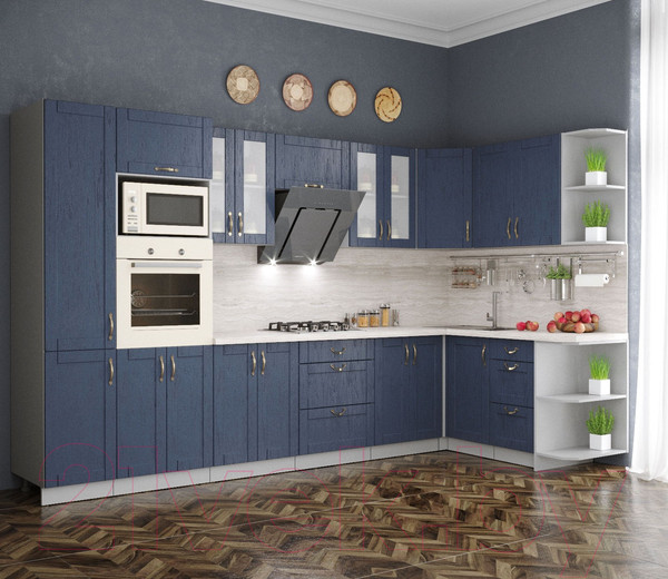 Изображение товара Кухонный гарнитур Интерлиния Мила Крафт 1.68x3.4 правая (дуб королевский)