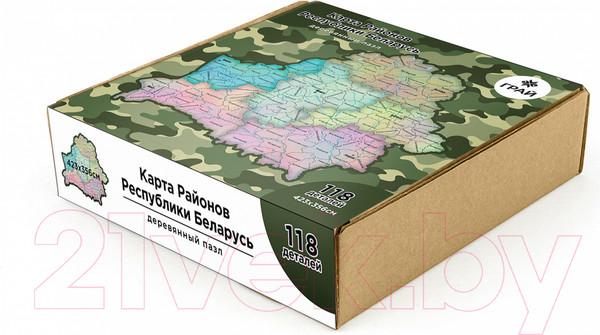 Изображение товара Пазл Грай Карта Районов Республики Беларусь / ПЗ-14
