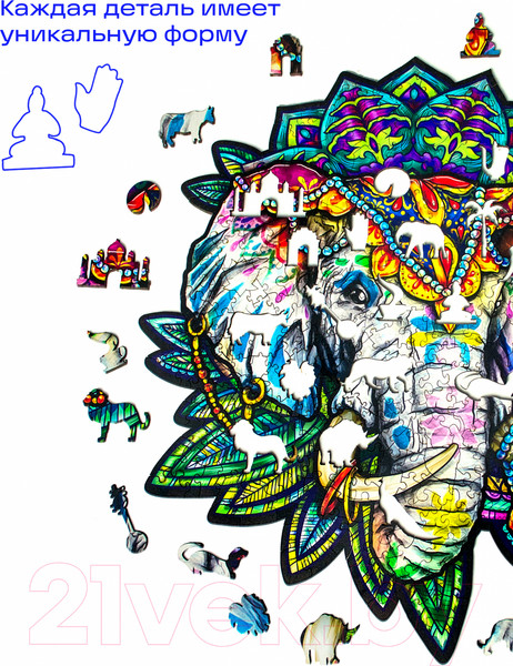 Изображение товара Пазл Грай Индийский слон / ПЗ-18