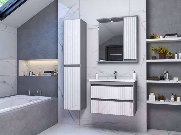 Изображение товара Шкаф с зеркалом для ванной Brevita Balaton 90 / BAL-04090-01-01П