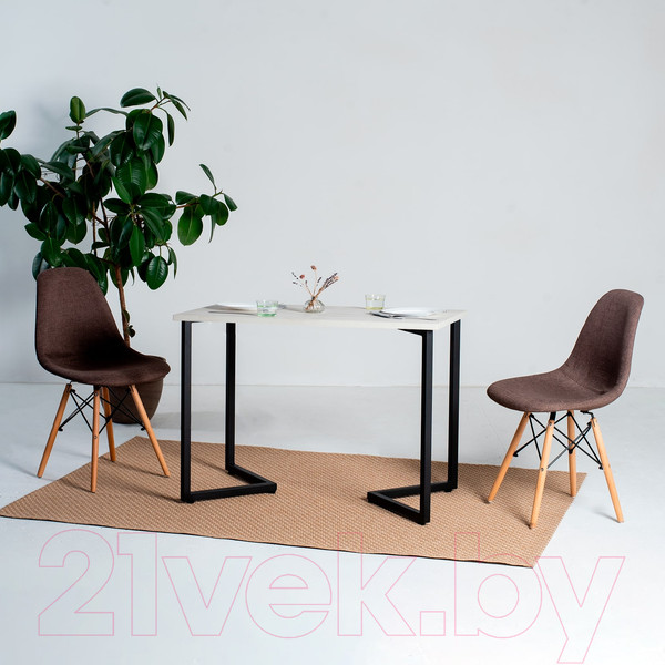 Изображение товара Обеденный стол Millwood Лондон Л18 100x70 (дуб белый Craft/металл черный)