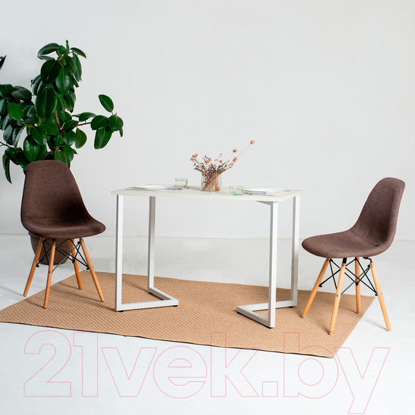 Изображение товара Обеденный стол Millwood Лондон Л18 100x70 (дуб белый Craft/металл белый)