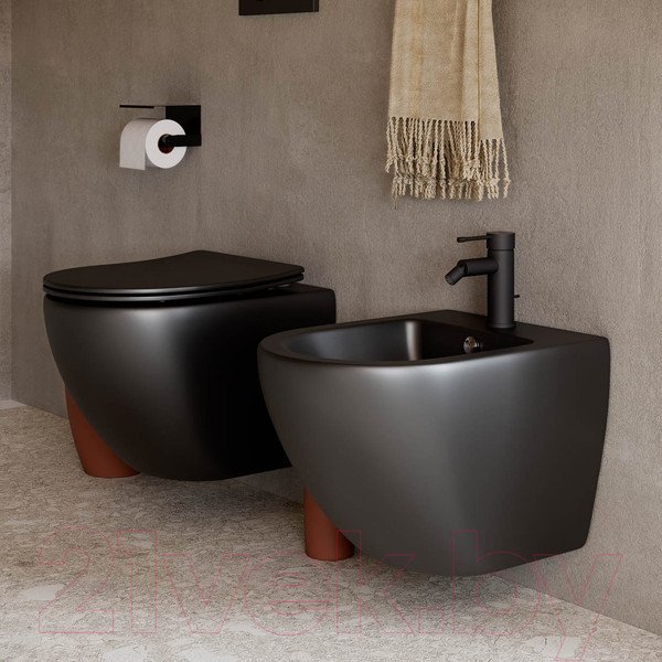 Изображение товара Унитаз подвесной Ceramica Nova Rimless CN4002MB (с крепежом и сиденьем)
