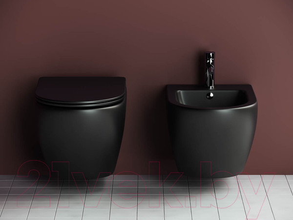 Изображение товара Унитаз подвесной Ceramica Nova Rimless CN4002MB (с крепежом и сиденьем)