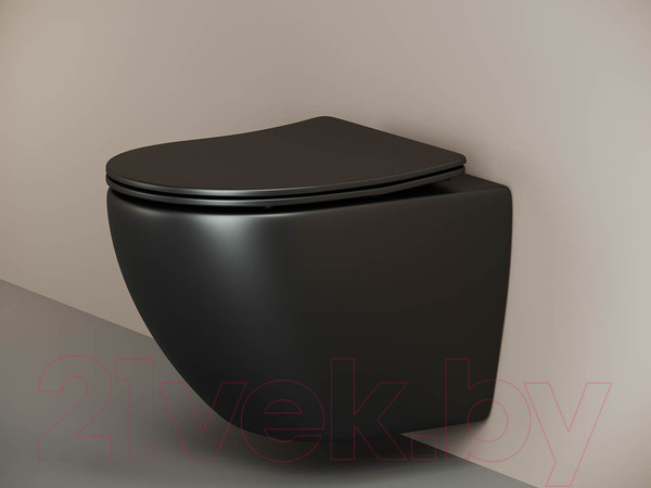 Изображение товара Унитаз подвесной Ceramica Nova Rimless CN4002MB (с крепежом и сиденьем)