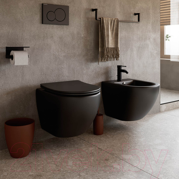 Изображение товара Унитаз подвесной Ceramica Nova Rimless CN4002MB (с крепежом и сиденьем)