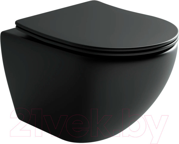 Изображение товара Унитаз подвесной Ceramica Nova Rimless CN4002MB (с крепежом и сиденьем)