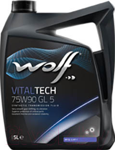 Изображение товара Трансмиссионное масло WOLF VitalTech 75W90 GL 5 / 2305/5 (5л)