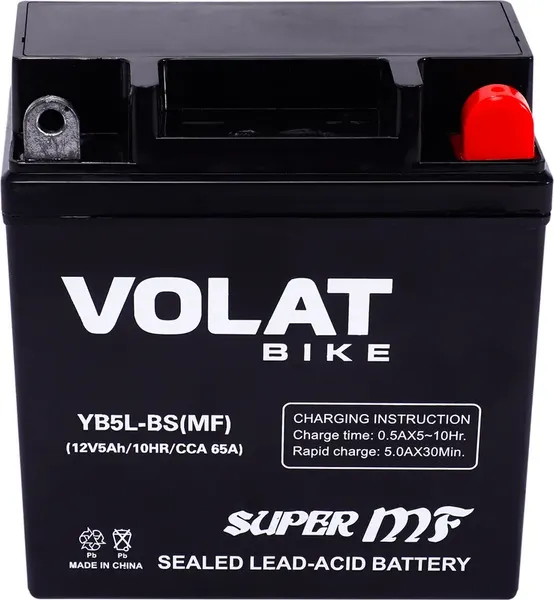 Изображение товара Мотоаккумулятор VOLAT YB5L-BS MF (5 А/ч)