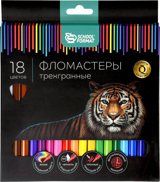 Изображение товара Фломастеры Schoolformat Дикая планета / ФЛ18-ДПЛ (18цв)