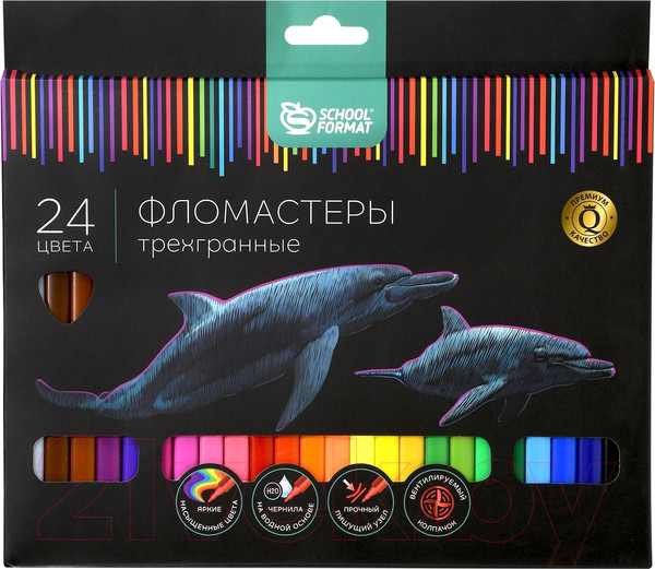 Изображение товара Фломастеры Schoolformat Дикая планета / ФЛ24-ДПЛ (24цв)
