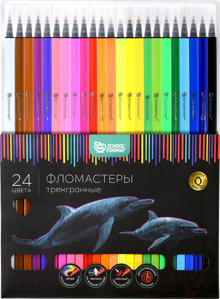 Изображение товара Фломастеры Schoolformat Дикая планета / ФЛ24-ДПЛ (24цв)