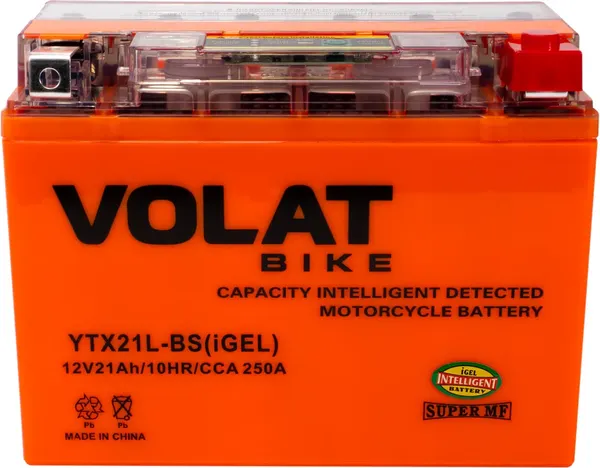Изображение товара Мотоаккумулятор VOLAT YTX21L-BS iGel (21 А/ч)