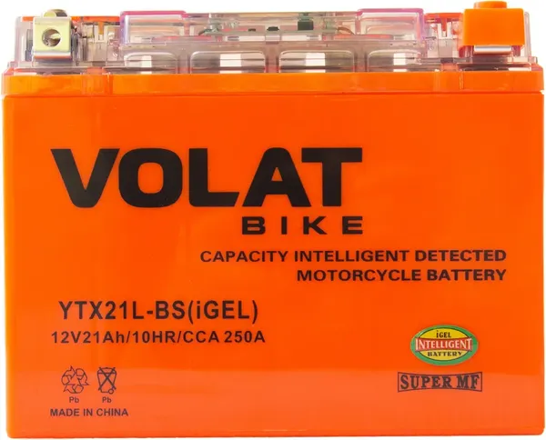 Изображение товара Мотоаккумулятор VOLAT YTX21L-BS iGel (21 А/ч)