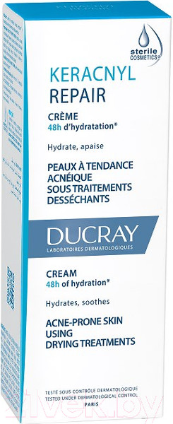 Изображение товара Крем для лица Ducray Keracnyl Восстанавливающий для проблемной кожи склонной к акне (50мл)