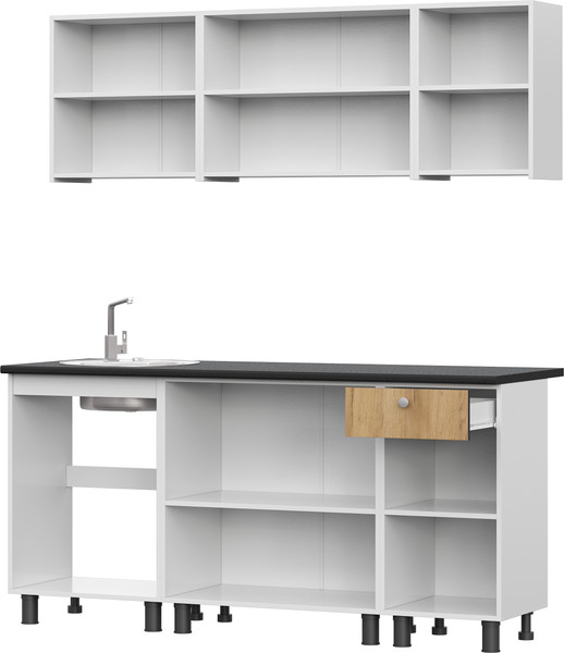 Изображение товара Кухонный гарнитур Mio Tesoro КГ-1 1800 (белый/дуб золотой/черный)