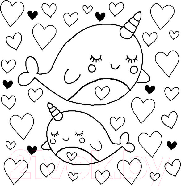 Изображение товара Раскраска Эксмо Я люблю раскрашивать морских единорогов