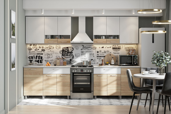 Изображение товара Кухонный гарнитур Mio Tesoro КГ-4 1200 (белый/дуб сонома/белый/антарес)