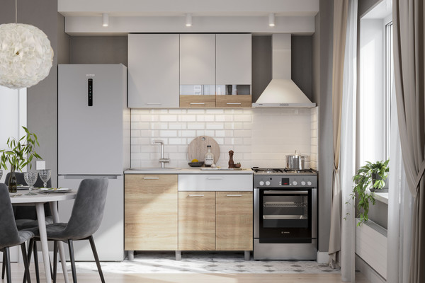 Изображение товара Кухонный гарнитур Mio Tesoro КГ-4 1200 (белый/дуб сонома/белый/антарес)