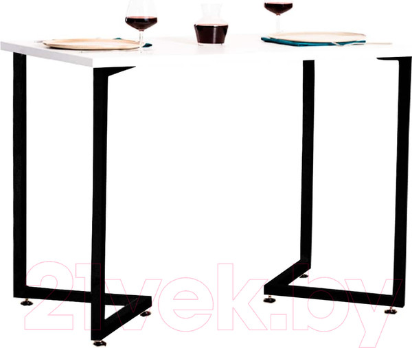 Изображение товара Обеденный стол Millwood Лондон Л18 160x80 (белый/металл черный)