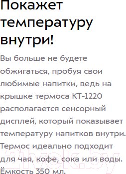 Изображение товара Термос для напитков Kitfort KT-1220