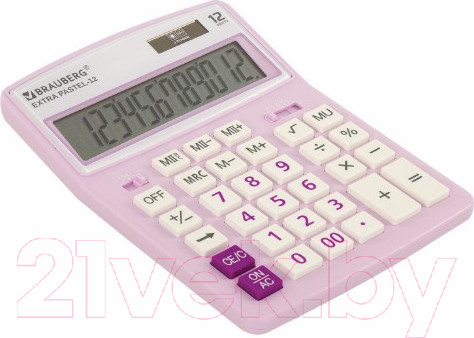 Изображение товара Калькулятор Brauberg Extra Pastel-12-PR / 250489 (сиреневый)