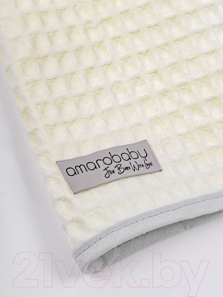 Изображение товара Халат детский Amarobaby Waffle с капюшоном / AB-OD22-WAF2502/33-98 (молочный, р. 98)