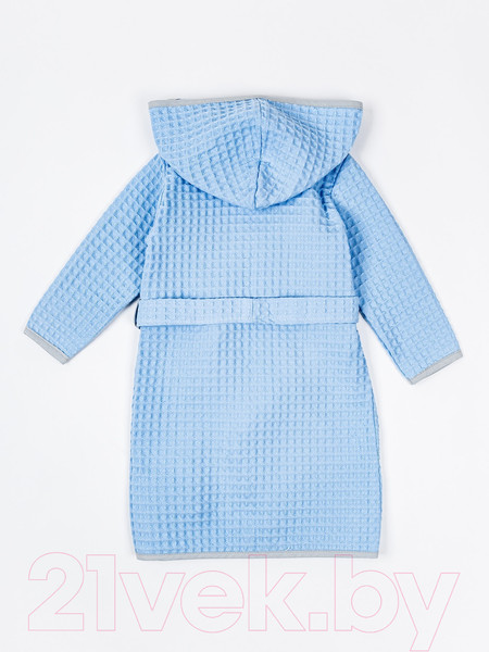 Изображение товара Халат детский Amarobaby Waffle с капюшоном / AB-OD22-WAF2502/19-110 (голубой, р. 110)