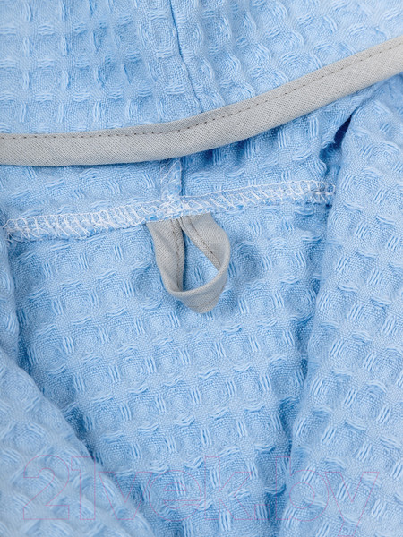 Изображение товара Халат детский Amarobaby Waffle с капюшоном / AB-OD22-WAF2502/19-110 (голубой, р. 110)