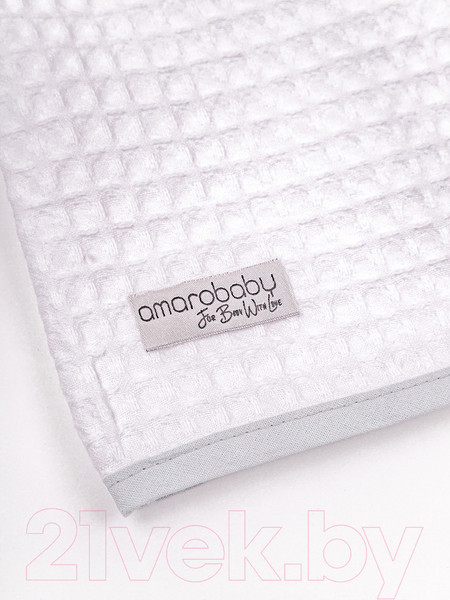 Изображение товара Халат детский Amarobaby Waffle с капюшоном / AB-OD22-WAF2502/00-98 (белый, р. 98)