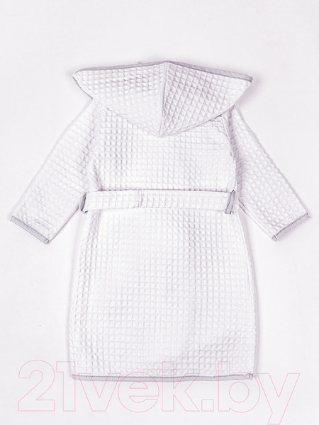 Изображение товара Халат детский Amarobaby Waffle с капюшоном / AB-OD22-WAF2502/00-98 (белый, р. 98)