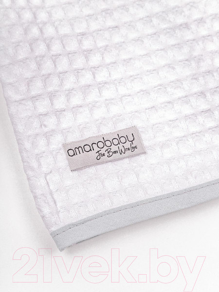 Изображение товара Халат детский Amarobaby Waffle с капюшоном / AB-OD22-WAF2502/00-110 (белый, р. 110-116)