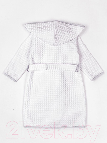 Изображение товара Халат детский Amarobaby Waffle с капюшоном / AB-OD22-WAF2502/00-110 (белый, р. 110-116)