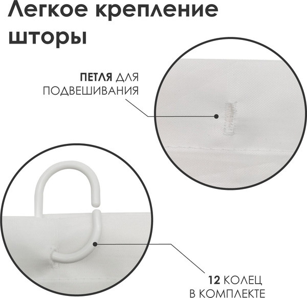 Изображение товара Шторка-занавеска для ванны Rosenberg R-730202