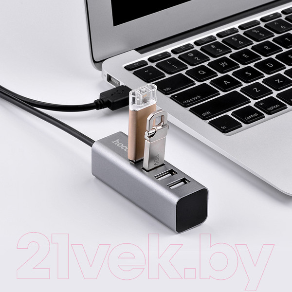 Изображение товара USB-хаб Hoco HB1 (графитовый)