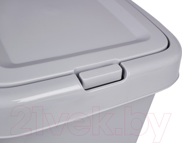 Изображение товара Контейнер для мусора Spin&Clean Step с крышкой Push to Open (25л, серый)