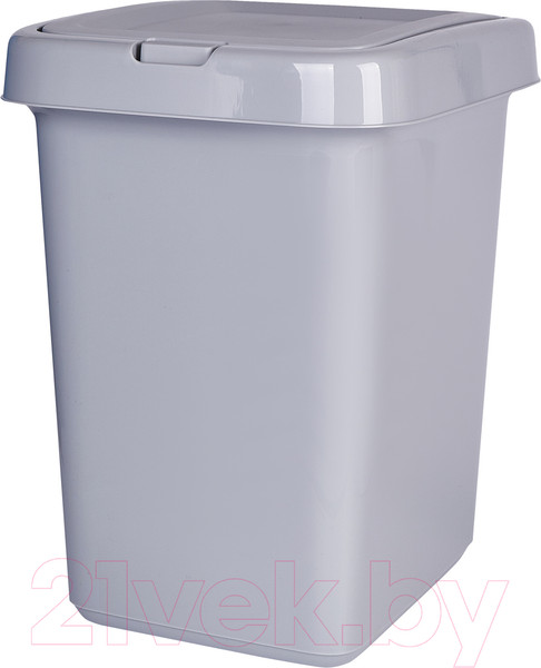 Изображение товара Контейнер для мусора Spin&Clean Step с крышкой Push to Open (25л, серый)